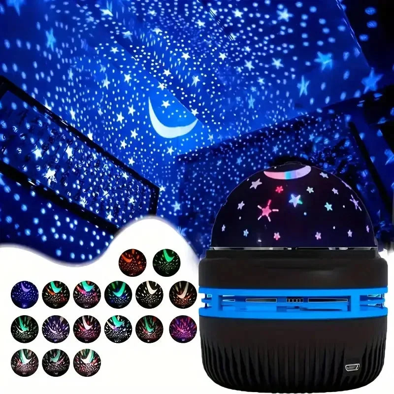 Lámpara Proyectora de Estrellas LED USB - Luz Nocturna Decorativa - Cervera Studio