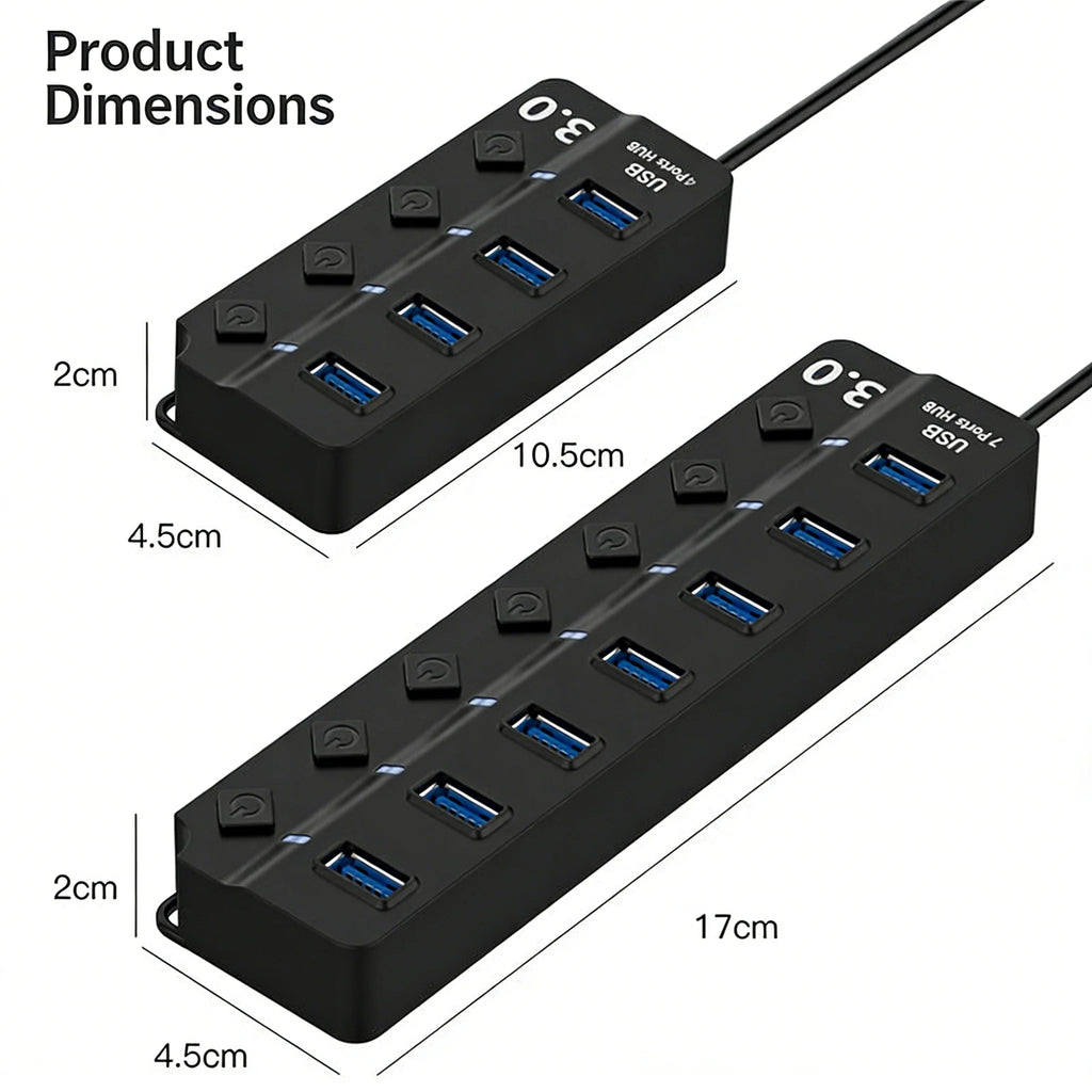 Hub USB 3.0 con 4/7 Puertos e Indicador LED - Cervera Studio