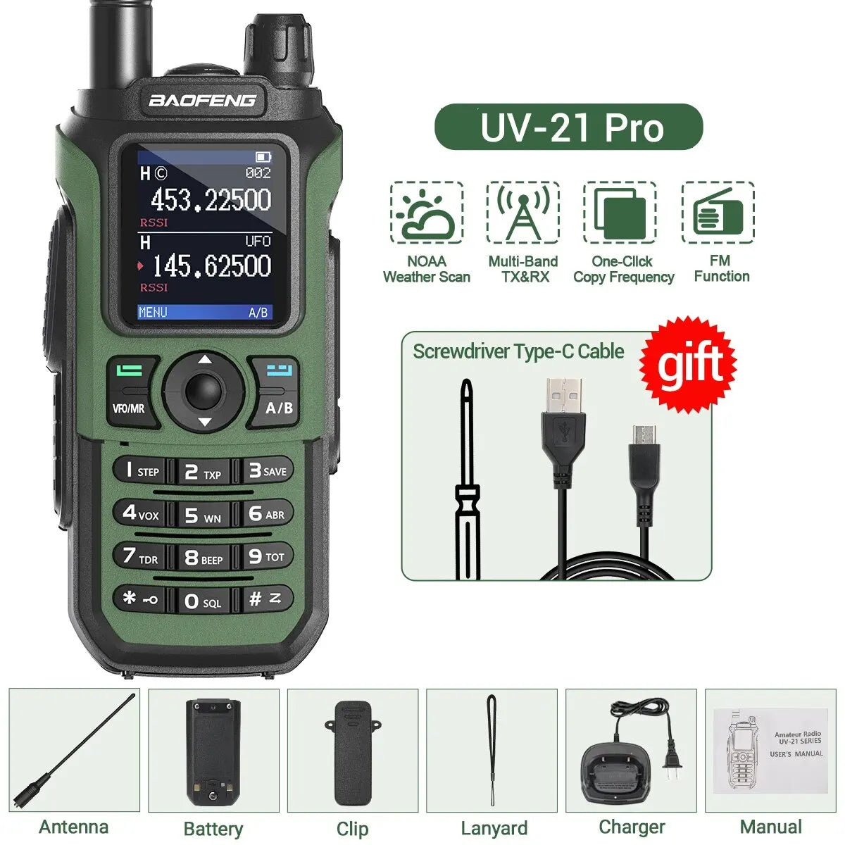 Walkie Talkie Baofeng UV21 Pro - Largo Alcance 16KM - Cervera Studio