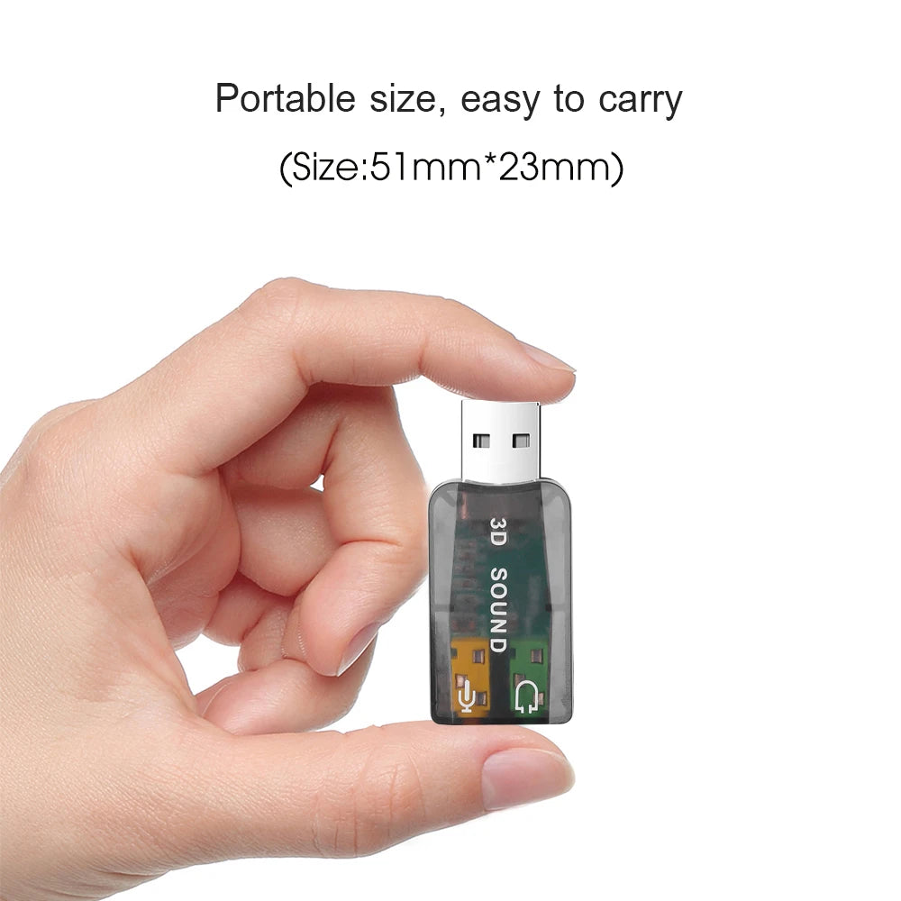 Placa de Sonido USB Externa 3D - Plug & Play para PC - Cervera Studio