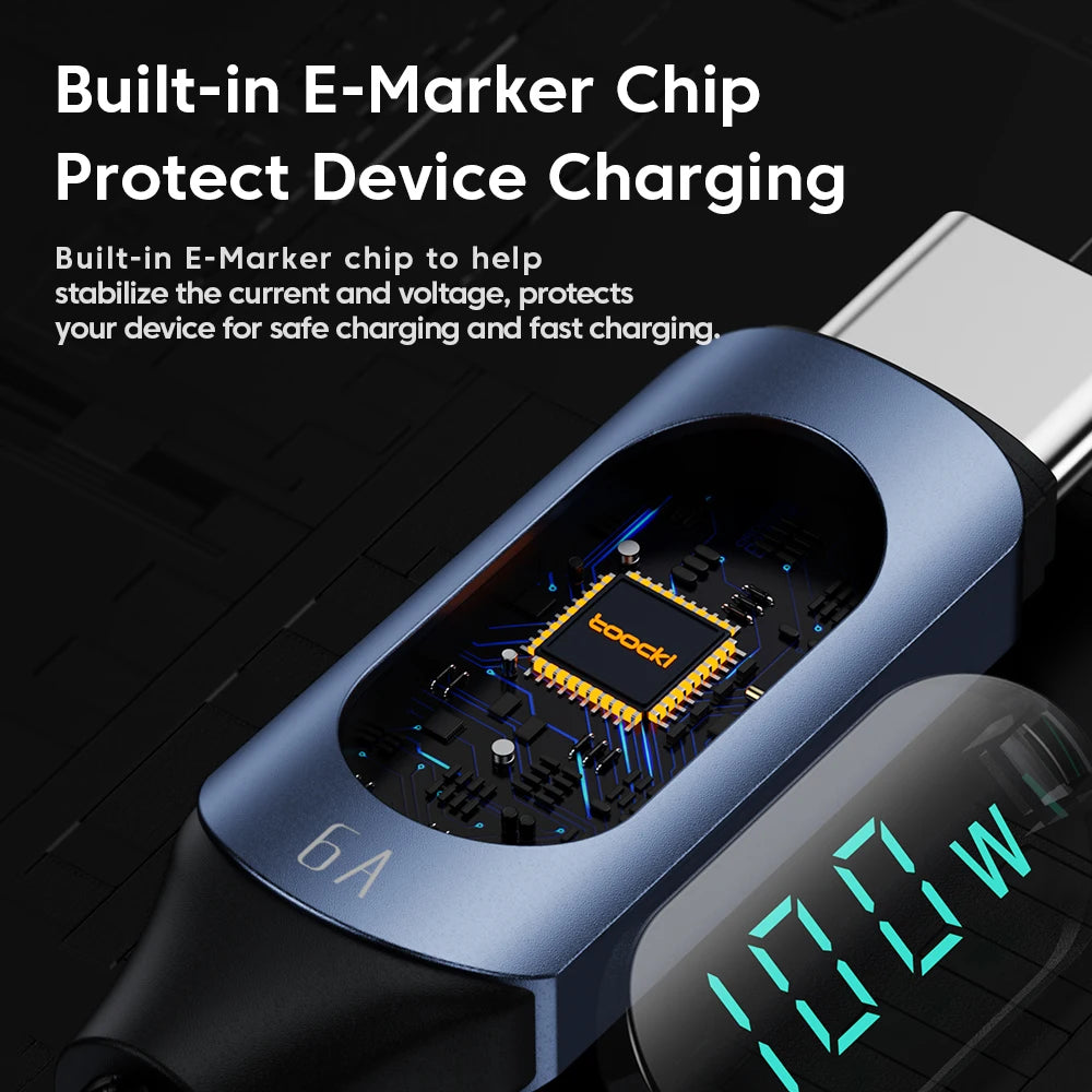 Cable USB-C 100W Toocki Carga Rápida - MacBook iPad y Más - Cervera Studio