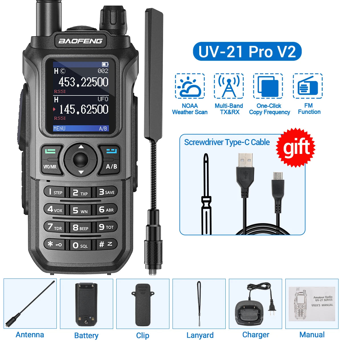 Walkie Talkie Baofeng UV21 Pro - Largo Alcance 16KM - Cervera Studio
