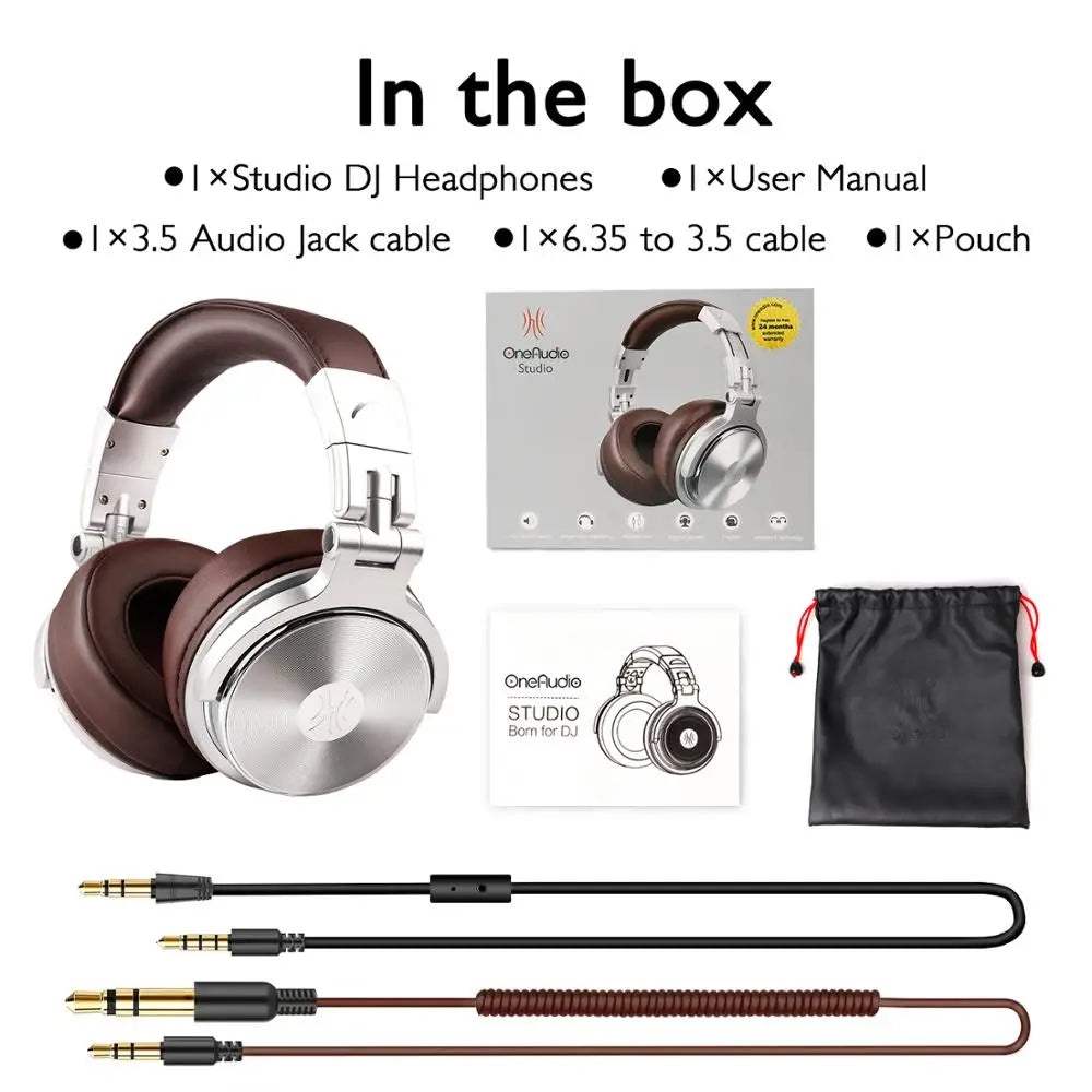 Auriculares profesionales Oneodio Pro 30 para DJ de estudio con micrófono, auriculares supraaurales con cable, monitores HiFi, auriculares plegables para juegos.