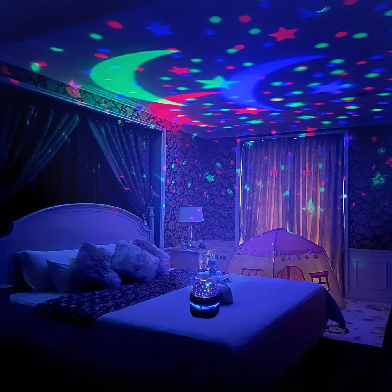 Lámpara Proyectora de Estrellas LED USB - Luz Nocturna Decorativa - Cervera Studio