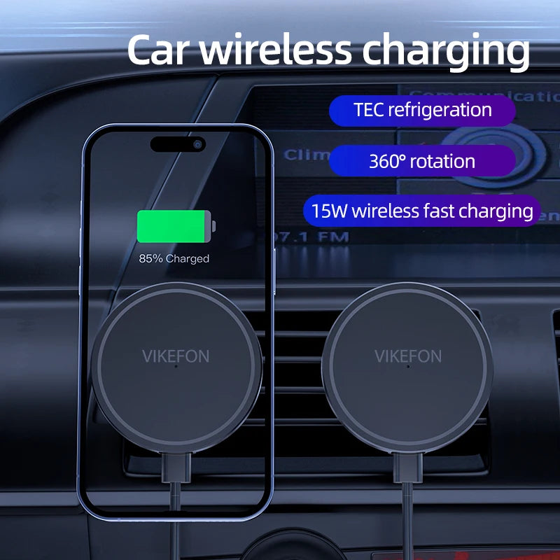 Cargador Inalámbrico Magnético Vikefon - MagSafe Compacto para Auto - Cervera Studio