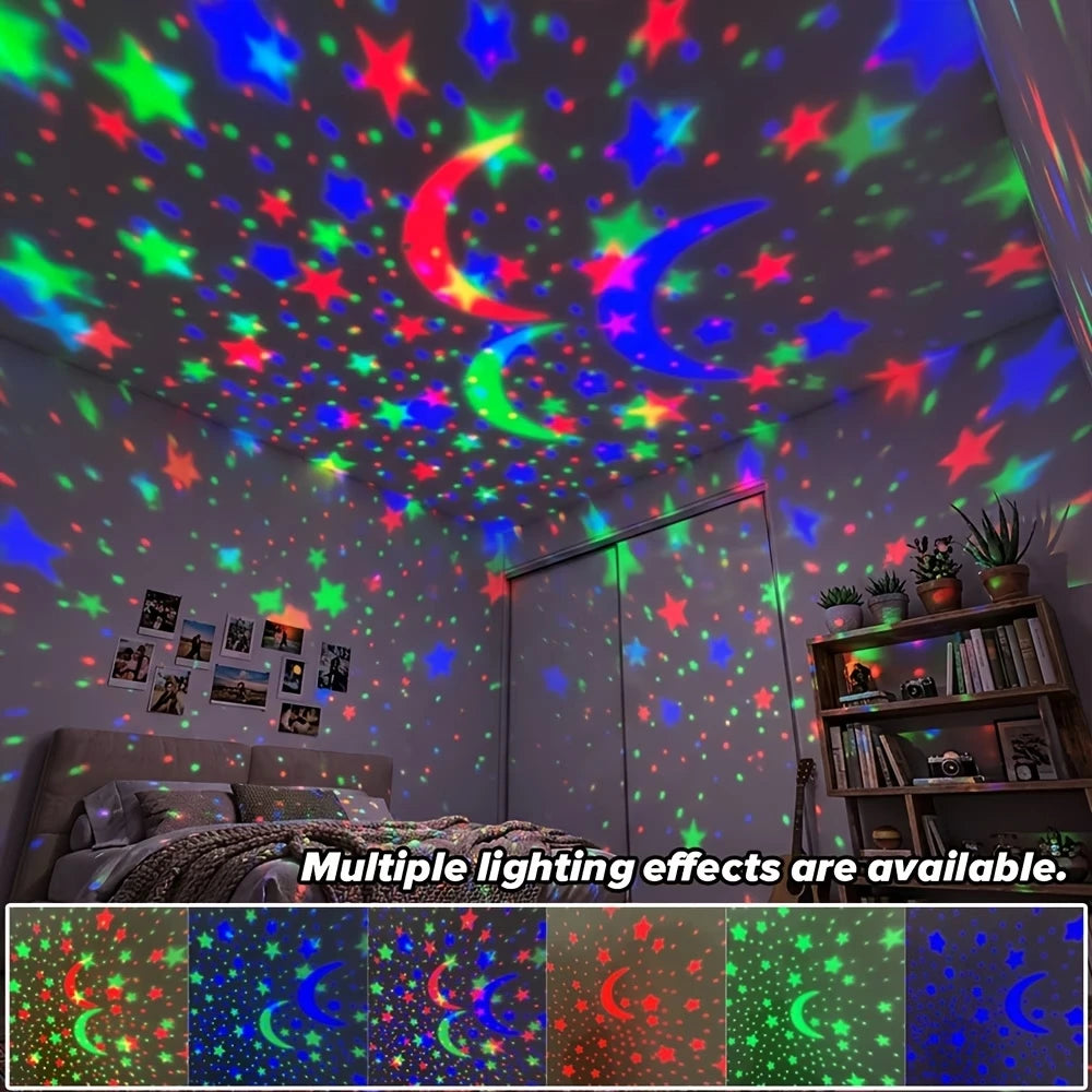 Lámpara Proyectora de Estrellas LED USB - Luz Nocturna Decorativa - Cervera Studio