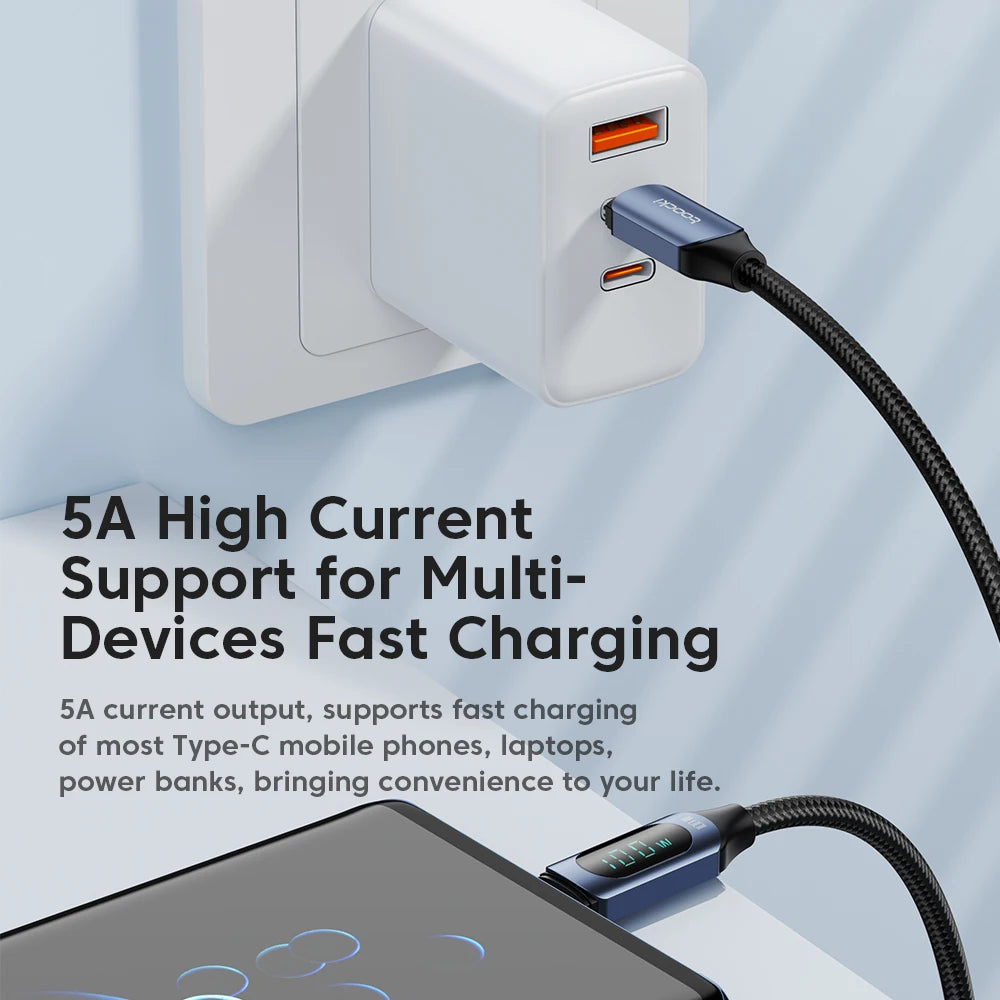 Cable USB-C 100W Toocki Carga Rápida - MacBook iPad y Más - Cervera Studio