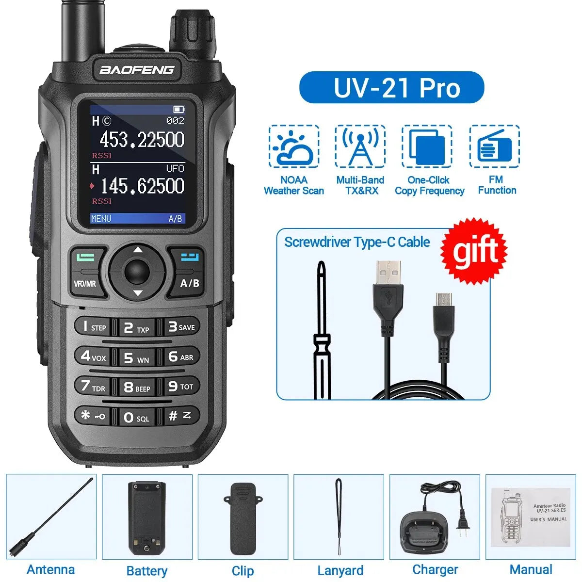 Walkie Talkie Baofeng UV21 Pro - Largo Alcance 16KM - Cervera Studio