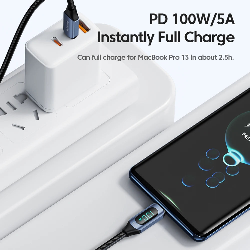 Cable USB-C 100W Toocki Carga Rápida - MacBook iPad y Más - Cervera Studio