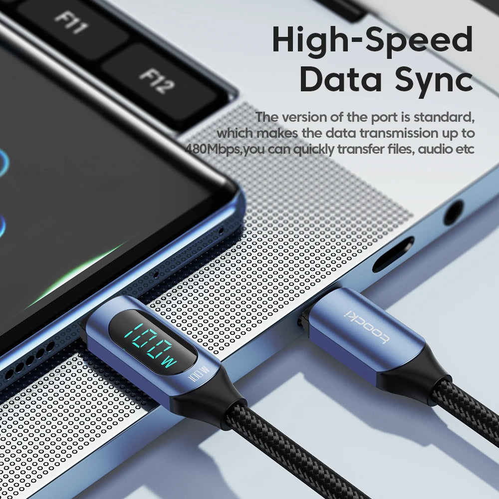 Cable USB-C 100W Toocki Carga Rápida - MacBook iPad y Más - Cervera Studio