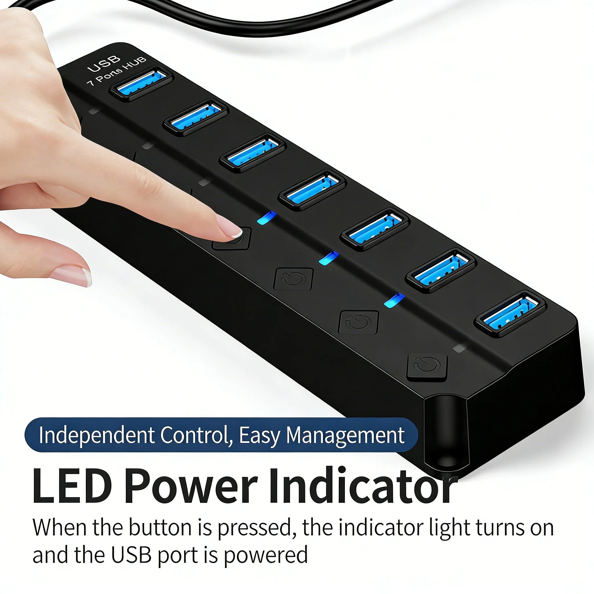 Hub USB 3.0 con 4/7 Puertos e Indicador LED - Cervera Studio