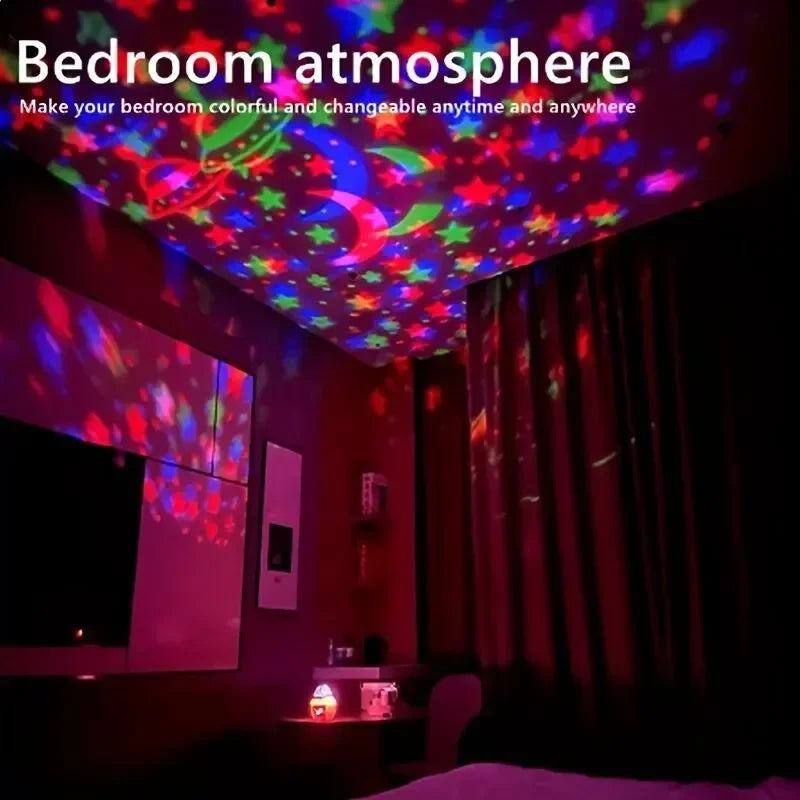Lámpara Proyectora de Estrellas LED USB - Luz Nocturna Decorativa - Cervera Studio